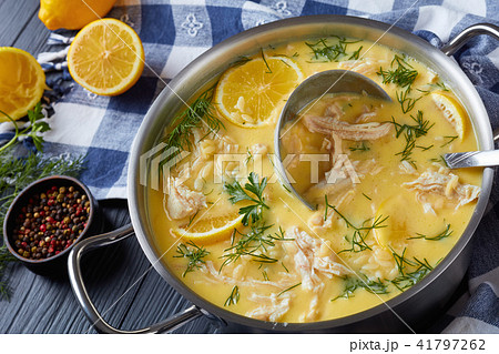 reamy greek chicken soup in a pot reamy greek chicken soup in a pot 41797262