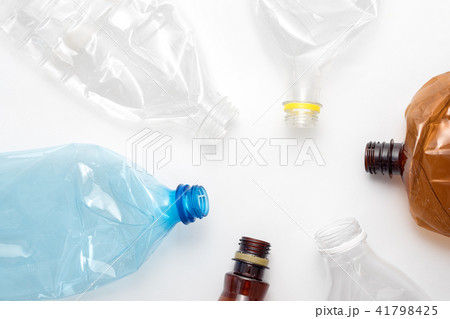 Different types of crushed plastic bottles Different types of crushed plastic bottles 41798425