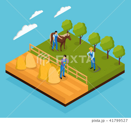 Mixed Farm Isometric Composition 41799527