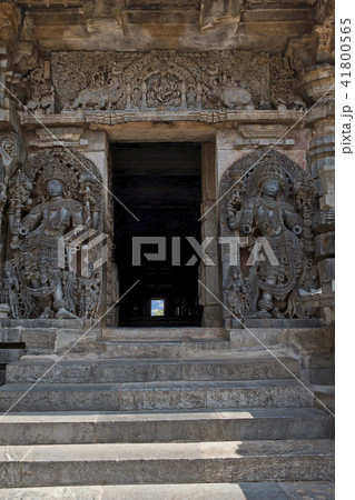 Dwarapla at entrance Hoysaleshvara Temple Halebid Dwarapla at entrance Hoysaleshvara Temple Halebid 41800565