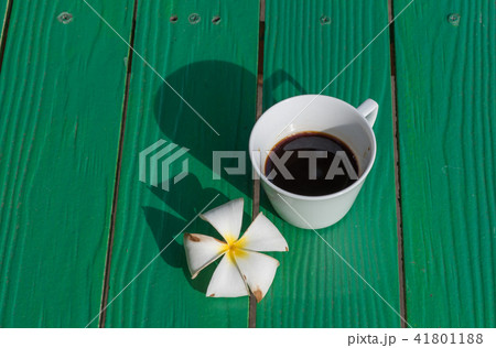 The Americano coffee Green tree in white glass on  41801188