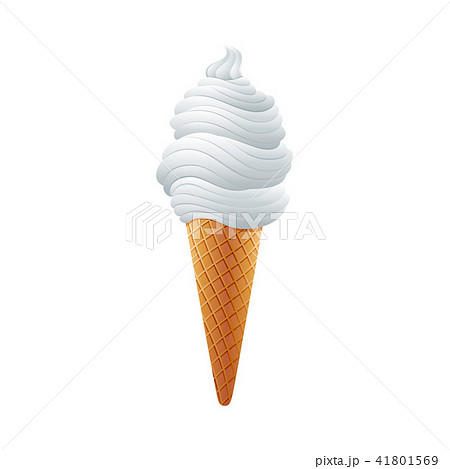 white milk soft serve ice cream isolated on white white milk soft serve ice cream isolated on white 41801569