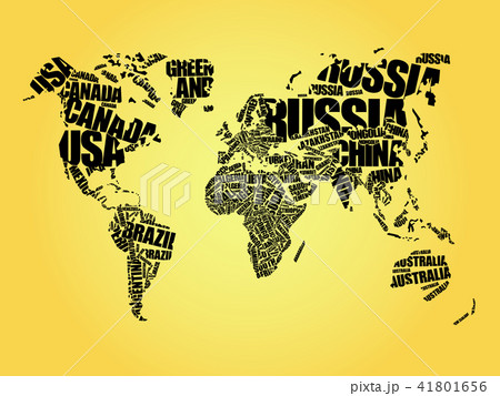 World Map in Typography word cloud World Map in Typography word cloud 41801656
