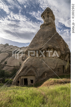 Cave house of Fairy Chimneys rocks mushroom in Pasabag, Monks Valley, Cappadocia, Turkey. 41802902