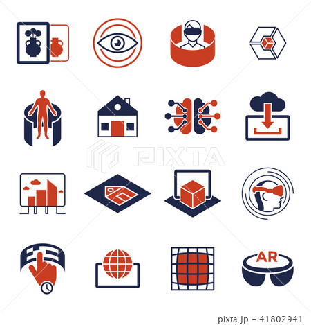 Augmented and virtual reality icons set Augmented and virtual reality icons set 41802941