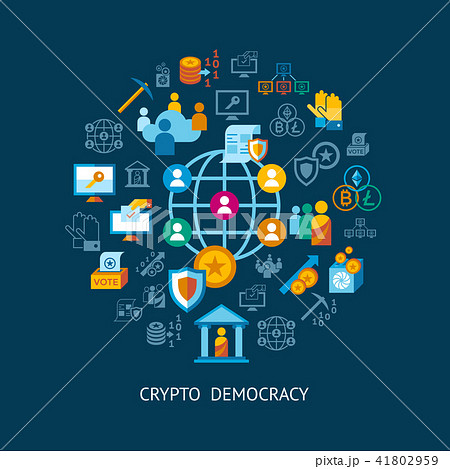 Crypto democracy icons set 41802959