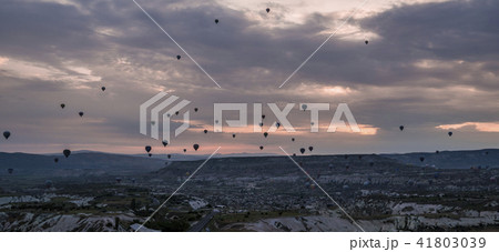 The great tourist attraction of Cappadocia - balloon flight. View From Uchisar The great tourist attraction of Cappadocia - balloon flight. View From Uchisar 41803039
