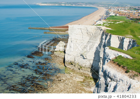 White chalk cliffs in Seaford Head, East Sussex, UK White chalk cliffs in Seaford Head, East Sussex, UK 41804233