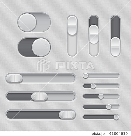 Slider bars. Set of gray volume level console 41804650