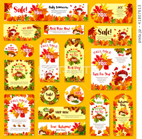 Autumn sale shop discount vector poster tag 41807613
