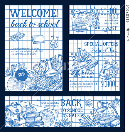 Back to School vector ink pen sale sketch design 41807614