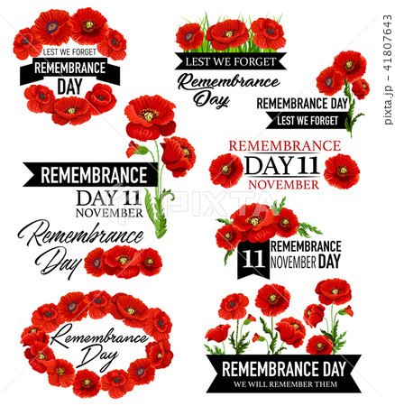 Poppy flower memorial wreath for Remembrance Day 41807643