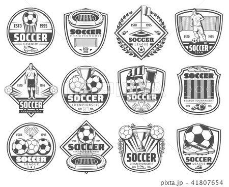 Football or soccer sport heraldic icons Football or soccer sport heraldic icons 41807654