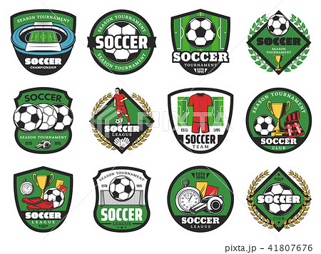 Football sport and soccer ball icons 41807676