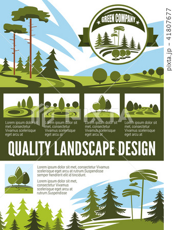 Garden and park landscape architecture poster Garden and park landscape architecture poster 41807677