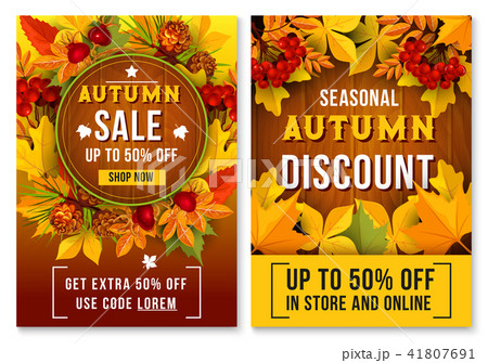Autumn sale online discount vector poster 41807691