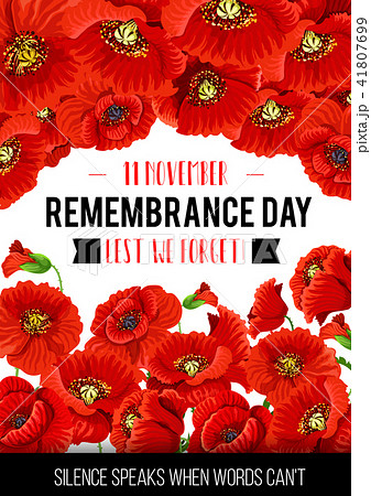 Vector 11 November Remembrance day poppy card 41807699