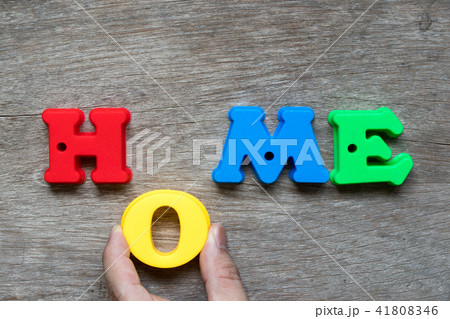 Colorful plastic alphabet in word home 41808346