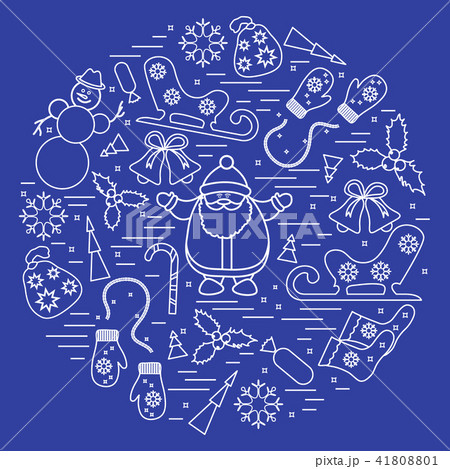 different new year and christmas symbols arranged 41808801
