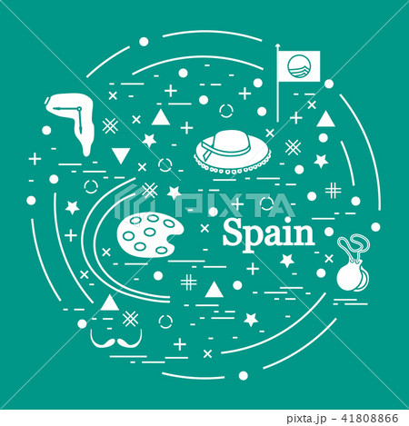 various symbols of Spain arranged in a circle various symbols of Spain arranged in a circle 41808866