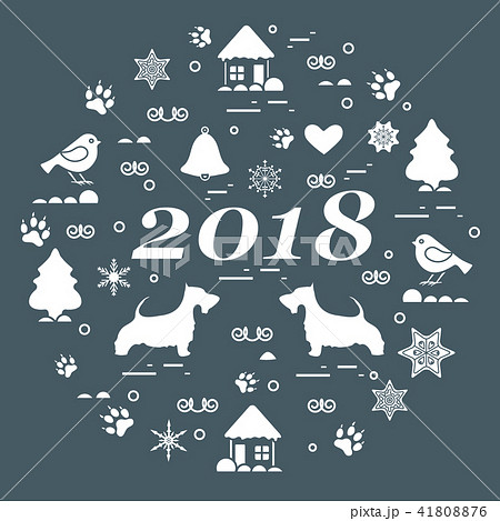 different new year and Christmas symbols arranged different new year and Christmas symbols arranged 41808876