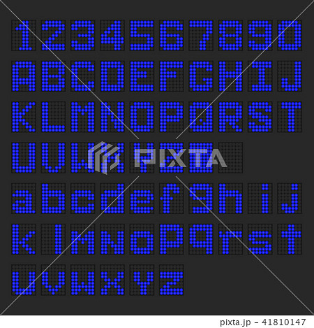 Blue LED digital english uppercase, lowercase font Blue LED digital english uppercase, lowercase font 41810147