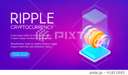 Ripple cryptocurrency vector illustration 41811683