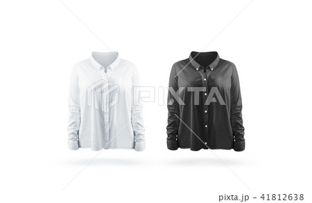 Blank black and white woman shirt mock up set Blank black and white woman shirt mock up set 41812638