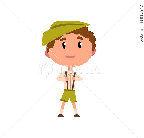 German boy in national clothes, kid cartoon character in traditional costume vector Illustration on 41812843