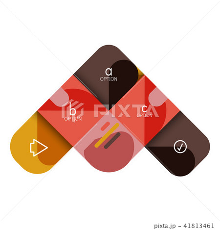 Infographics option and step by step in rounded squares, element of chart, graph, diagram with 41813461