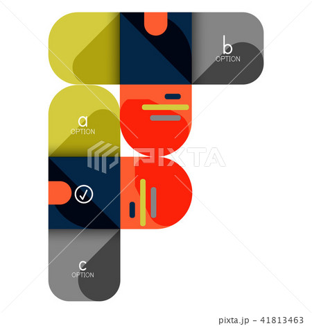 Infographics option and step by step in rounded squares, element of chart, graph, diagram with 41813463
