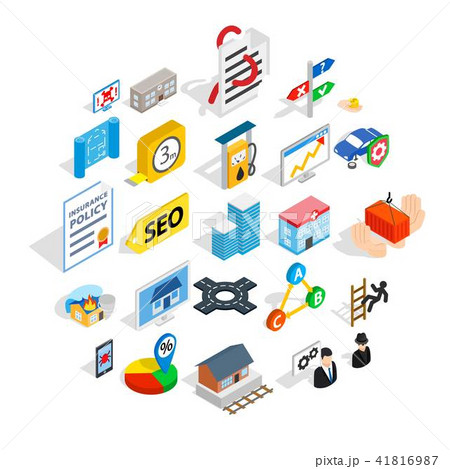 Online chat icons set, isometric style 41816987