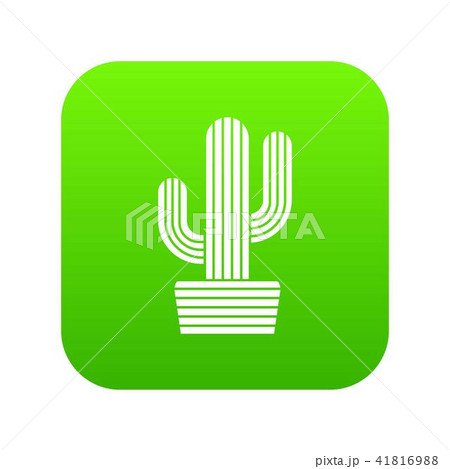 Tall cactus icon green vector 41816988
