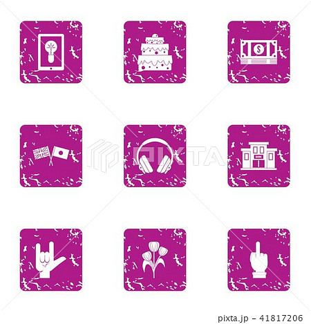 Glorify icons set, grunge style 41817206
