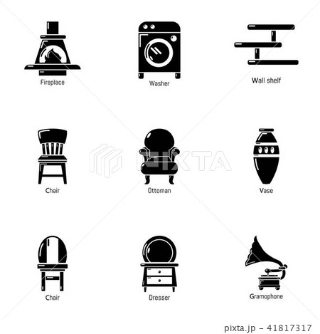 Homelike atmosphere icons set, simple style 41817317