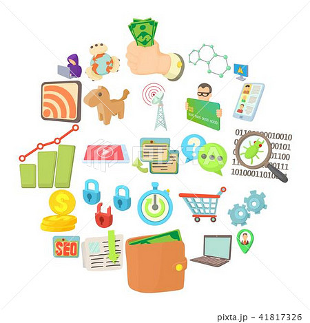 IT specialist icons set, cartoon style IT specialist icons set, cartoon style 41817326