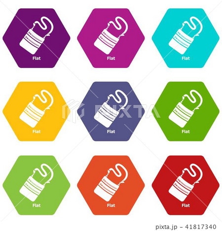 Flat bag icons set 9 vector Flat bag icons set 9 vector 41817340