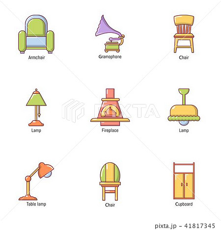 Home environment icons set, cartoon style Home environment icons set, cartoon style 41817345