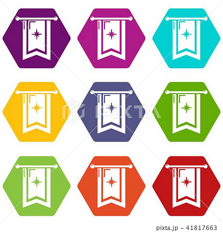 Knight flag icons set 9 vector 41817663