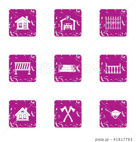 Industrial work icons set, grunge style 41817763