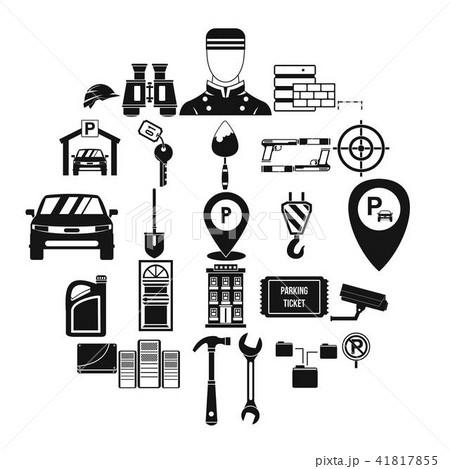 Spanner icons set, simple style Spanner icons set, simple style 41817855