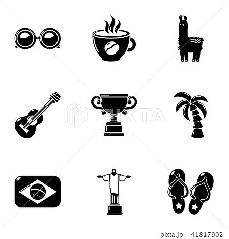 Bright rest icons set, simple style 41817902