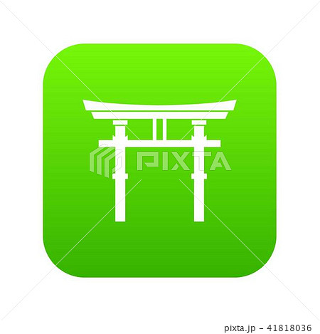 Japanese torii icon digital green 41818036