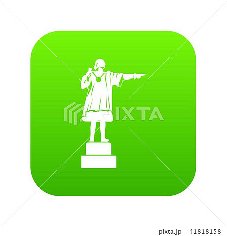 Columbus monument icon digital green 41818158