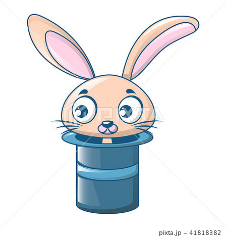Rabbit in top hat icon, cartoon style Rabbit in top hat icon, cartoon style 41818382