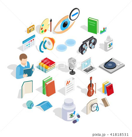 Reading icons set, isometric style Reading icons set, isometric style 41818531