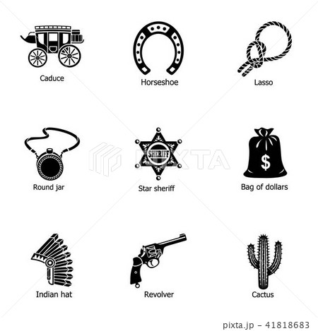 Sheriff icons set, simple style Sheriff icons set, simple style 41818683