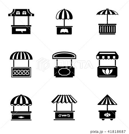 Little shop icons set, simple style Little shop icons set, simple style 41818687