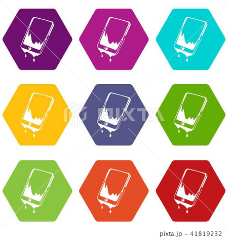 Water smartphone icons set 9 vector 41819232