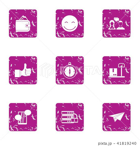 Financial hub icons set, grunge style Financial hub icons set, grunge style 41819240